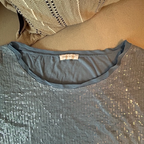 Blue Sequin Women's Top - Picture 2 of 7